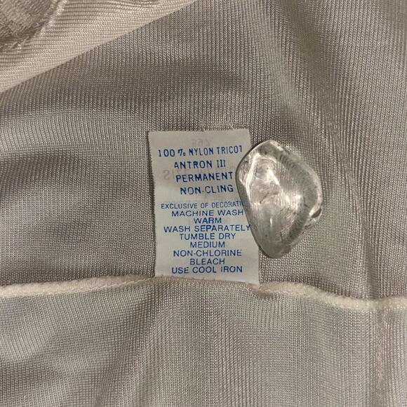 Vintage Nylon Lace Cami White Size Medium Coquette Romantic Lingerie Trashy Y2k - Picture 4 of 5